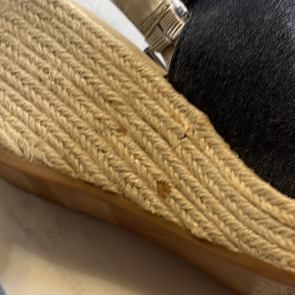 B.O.C. open toe denim wedge sling back sandals - Picture 10 of 10